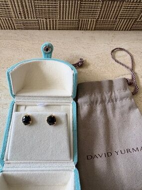 David Yurman Onyx and Gold Earrings